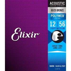 Elixir CEL 11075 Corde pour Guitare acoustique polyweb ml 12-56