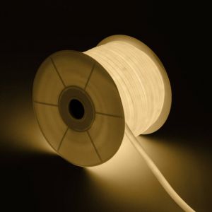 Bobine Néon led Flexible 360º Rond Dimmable 220V ac 120LED/m IP67 Blanc Chaud 50 Mètres sur Mesure Coupe Tous les 100cm Blanc Chaud 50 m