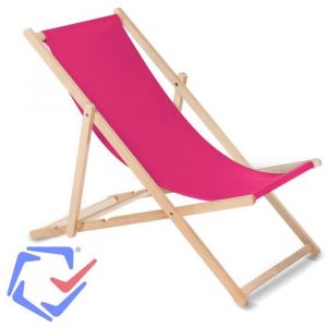 Image de Chaise longue bain de soleil pliante à dossier réglable rose