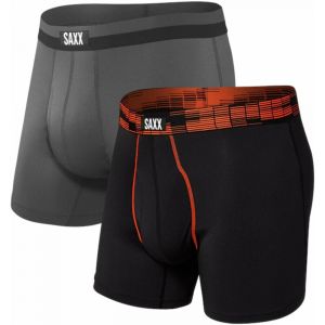 Image de Saxx Underwear Sport Mesh 2-Pack Boxer Brief Black Digi Dna/Graphite L