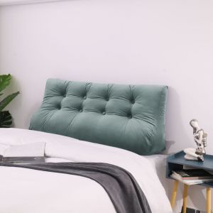 Vercart - Compensé Coussin de lecture Triangulaire de Repos au lit Dossier Tête de lit Soutien Dorsal Oreiller Décoratif, Gris Velours, 140 x 25 x 55