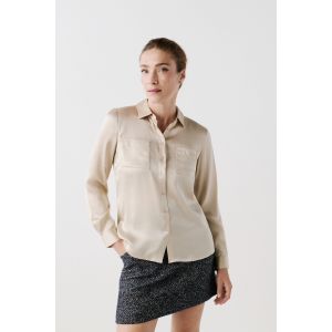 Caroll Femme Sk000-jeanneb Blouse, Beige, 34 EU