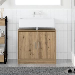 VidaXL Cabinet de Lavabo avec stockage Ch&ecirc;ne artisanal 63 x 29 x 55 cm