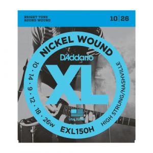 Image de D'Addario AND CO EXL150H NICKEL WOUND ELECTRIC GUITAR STRINGS HIGH-STRUNG/NASHVILLE TUNING 10-26