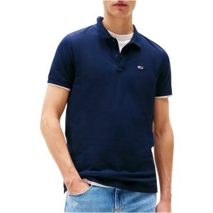 Tommy Jeans TJM Slim Placket Polo EXT S/S Polo Homme, Blue (Dark Night Navy), XXL