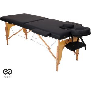 Table de massage Infinity Goods - pliante - capacit&eacute; 250KG - 8 supports de hauteur - sac de rangement inclus - table de traitement - noire