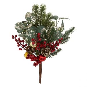 Atmosphera Bouquet de Noël Rouge et Vert H 40 cm - Feeric Christmas