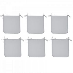 Today Lot de 6 galettes de chaises "Essential" - Gris acier - 38 x 38 cm
