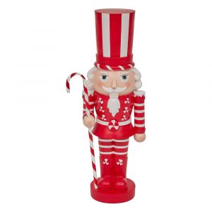 D&eacute;co de No&euml;l Grande Figurine Casse-Noisette Sucre d'orge H 91 cm