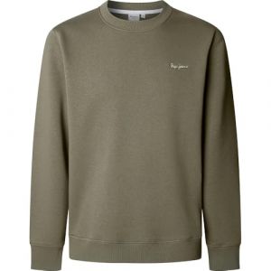Image de Pepe Jeans Macbeth Small Logo Plain Crew Maillot de survêtement, Vert (Vert Militaire), L Homme