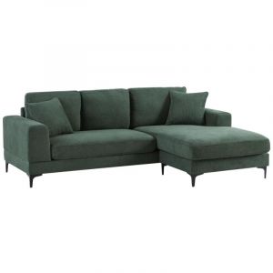 Canapé d'angle réversible en tissu texturé vert jamolo
