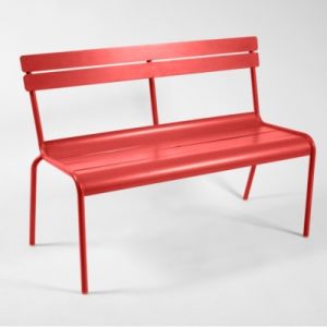 Fermob Banc avec dossier Luxembourg / 2-3 places - L 118 cm - Aluminium coquelicot en métal