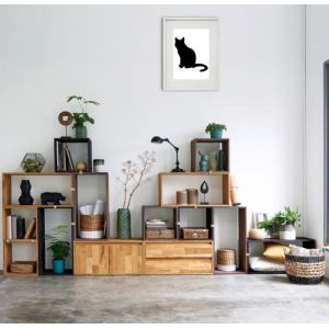 Shot Cadre Photo Chat is 30x40cm avec P e Partout Tableau Bois Verre (BLANC)