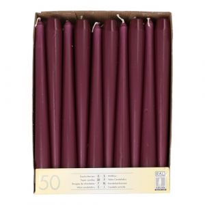 Papstar 50 bougies de chandelier Ø 2,2 cm - 25 cm - Violet