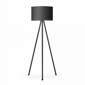 Tomons Lampadaire LED Dimmable Contemporain avec Trépied en Métal, Lampadaire de Salon et de Chambre à Couc r, Style Scandinave Noir