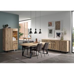 ROMY - S&eacute;jour Complet avec Table 170cm Aspect Bois Finition Canyon Oak - ROMY - ALTOBUY