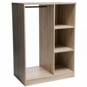Armoire penderie en bois coloris naturel - longueur 78 x Profondeur 48 x Hauteur 109 cm Pegane