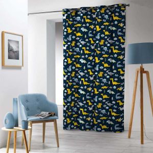 RIDEAU A OEILLETS 140 x 240 CM MICROFIBRE IMPRIMEE DINOBLUE