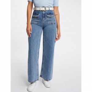Morgan Jeans large taille haute jean double stone femme - Taille 38