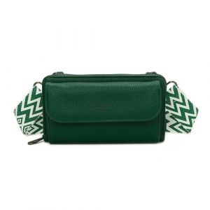 Sac Bandoulière Portefeuille Mignon en Cuir Gallantry Vert foncé