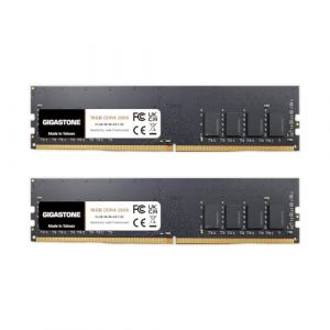 【DDR4 RAM】 GIGASTONE 32Go Kit(2x16Go) DDR4 2666MHz(2400MHz Or 2133MHz) PC4-21300(PC4-19200/17000) CL19 1.2V UDIMM 288pin UnbuffeRouge Non ECC M&eacute;moire Haute Performance Mise &agrave; Niveau pour PC Bureau