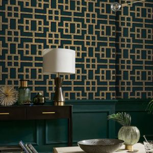 Graham & Brown Papier peint G&B Rendo Green & Copper