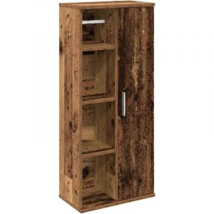 VidaXL Meuble De Salle De Bain Avec Porte-Rouleau Vieux Bois