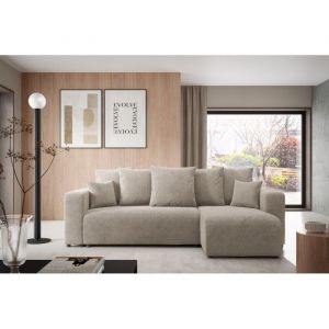 Meublesline Tendencio - Canapé d'angle convertible lavia l Beige