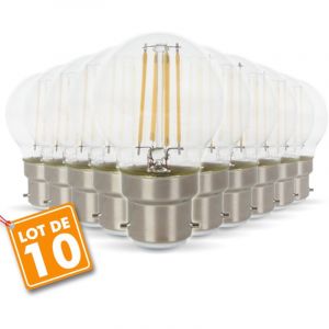 Image de Eclairage design Lot de 10 Ampoules LED B22 G45 4W eq 40W 400lm | blanc-chaud