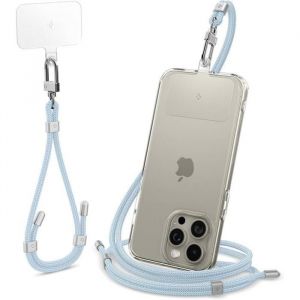 Spigen Ensemble De Sangles Universelles Pour Bandouli&egrave;re Et Poignet &iquest; Dragonne Pour T&eacute;l&eacute;phone (Bleu Mat)