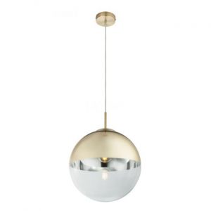 Globo Suspension boule, verre en métal, or clair, D. 30 cm, VARUS