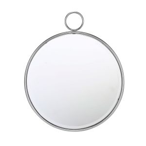 Emde Miroir rond en métal argent 62 x 74 cm