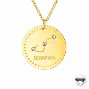 Image de Collier femme Athème - B2449-SCORPION Acier Doré