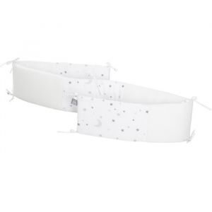 Roba Tour de lit bébé étoilé 60x120 et 70x140 en coton respirant blanc