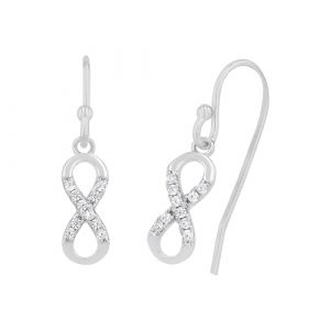 Amor Ohrhänger für Damen, 925 Sterling Silber, Zirkonia synth. | Infinity Ohrringe 1 ct Weiss (34.99 € / 1 ct)