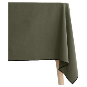 Vent du Sud Nappe En Coton Teint Lav&eacute; - Kaki - 160 X 250 Cm