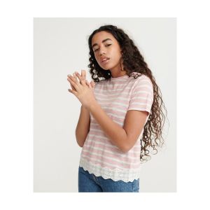 Superdry Culotte de bikini Cheeky rose blanc femme - XS