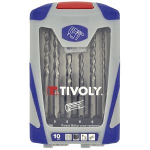 Tivoly Coffret de 10 forets beton SDS+