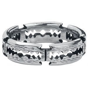 Bague de etNox hard and heavy - Lames De Rasoir - pour Homme - couleur argent