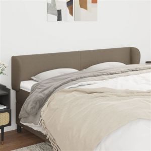 VidaXL Tête de Lit avec Oreilles Meuble de Chambre à Coucher Accessoire de Lit Double Tête de Cadre de Lit Intérieur Taupe 203x23x78/88 cm Tissu