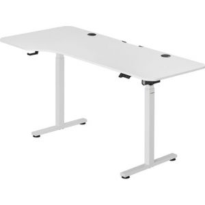 Bureau réglable électriquement - 160 x 75 cm - Blanc