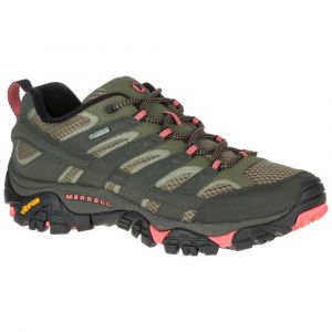 Merrell Moab 2 GTX, Chaussures de Randonnée Basses Femme, Gris Beluga/Olive, 38 EU