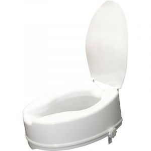 Image de AIDAPT Siège de toilette surélevé en plastique avec couvercle Senator blanc - Hauteur 16 cm