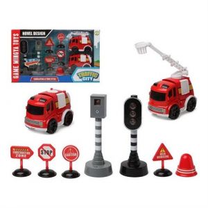 Bigbuy Set pompiers Traffic City 112840 (9 pcs)