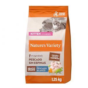 Nature's Variety Healthy Grains - Croquettes pour Chaton/Kitten - Poisson Blanc - 1,25kg