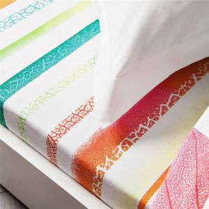 Drap housse en coton feuilles nervurées - Multicolore