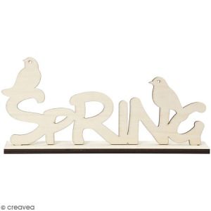 Creotime Support en bois à décorer - Printemps - 29 x 13,5 cm