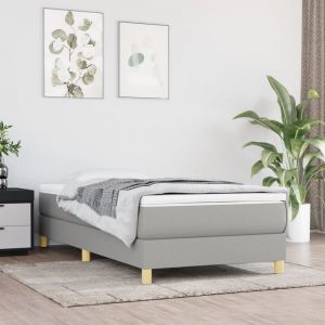 VidaXL Sommier à ressorts de lit Gris clair 100x200 cm Tissu