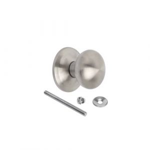 Emuca Bouton de porte d'entrée, Modèle Bowler, Ø70mm poignée pour porte d'entrée, Acier inoxydable, Nickel satiné