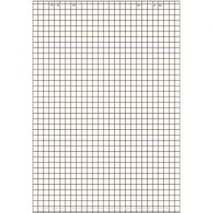Landre Lot de 10 - bloc paperboard, 20 feuilles, à carreaux / en blanc, 68x99 cm